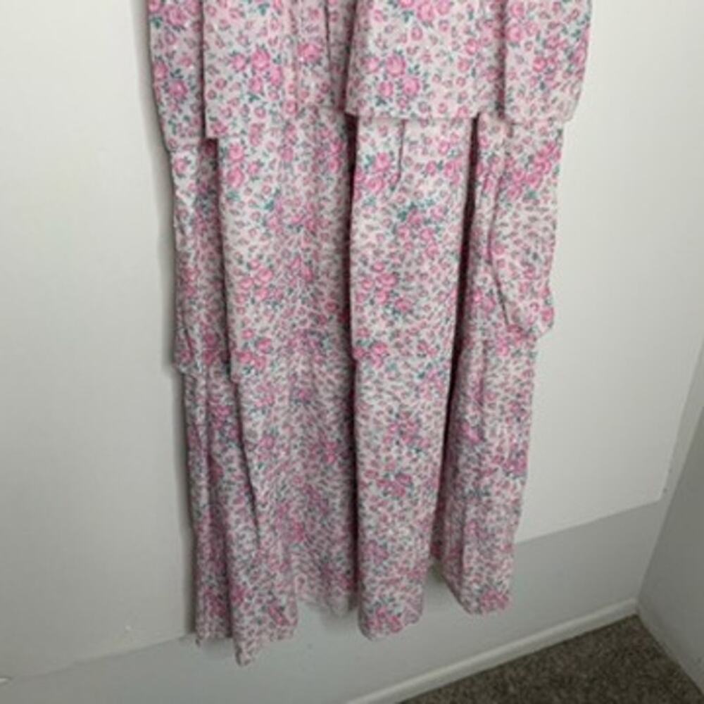 Love Shack Fancy Caressa Maxi Dress Candy Heart Pink Floral Womens New Large - Picture 6 of 16